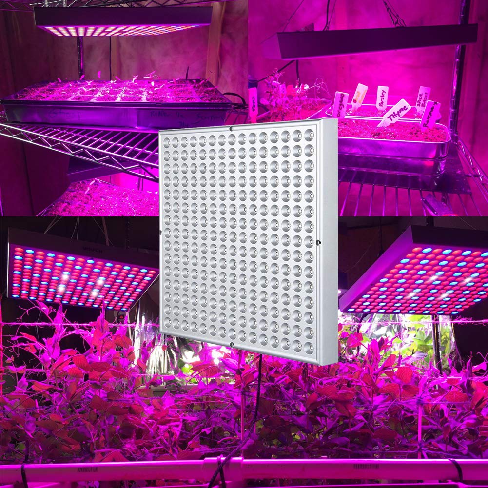 Hytekgro LED Grow Light 225 LEDs Plant Lights Red Blue White Panel Growing Lamps for Indoor Plants Seedling Vegetable and Flower (2 Pack)