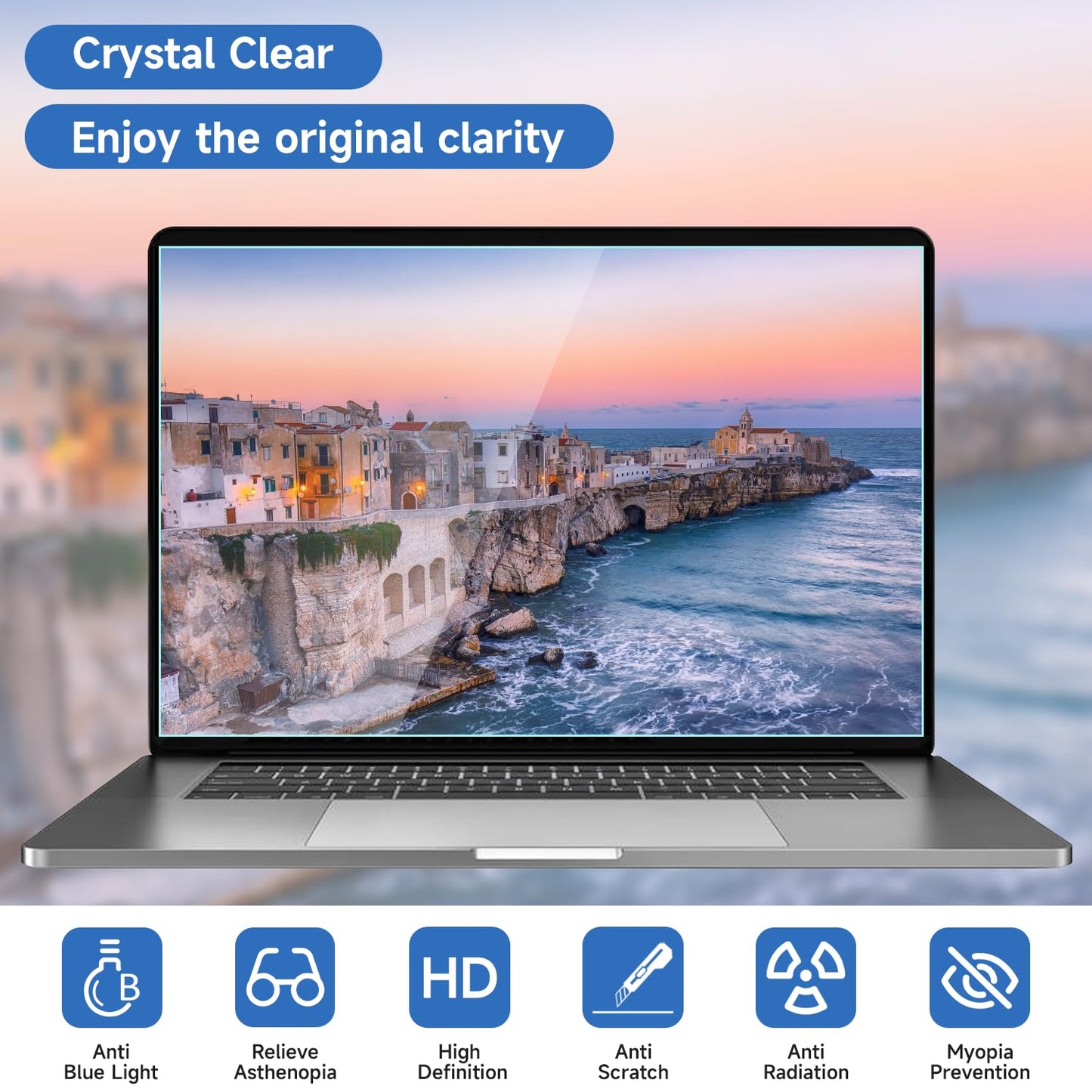 2 Pcs 14 Inch (1920x1200P) Laptop Blue Light Screen Protector, Reduce Eye Strain Anti Glare Blue Light Blocking Screen Protector for 14’’ with 16:10 Resolution HP/Dell/Acer/Asus/Samsung/Lenovo