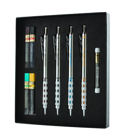 Pentel Arts GraphGear 1000 Mechanical Pencil Premium Gift Set with Refill Leads & Erasers (PG1000BXSET)