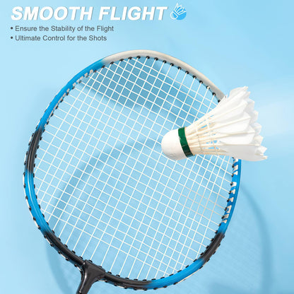 Philonext Goose Feather Badminton Shuttlecocks Birdies, 12 Pack Hight Speed Training Badminton Balls with Great Stability for Indoor Outdoor Sports Activities