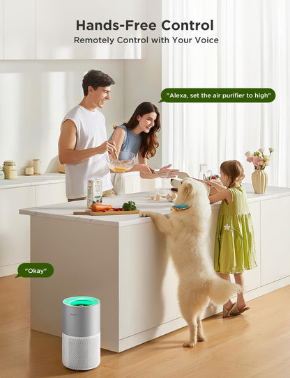 GoveeLife Air Purifiers for Home, Smart Air Purifier for Large Rooms with App & Alexa Control, Covers up to 1162ft², Air Quality Monitor, PM2.5 Sensor Air Purifier for Pet Hair, Pollen, Dust, Smoke