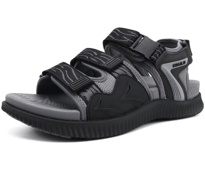 KuaiLu Mens Arch Support Hiking Sandals Orthopedic Athletic Sport Recovery Walking Cushion Sandals Open Toe Summer Beach Travel Sandles Plantar Fasciitis Water Outdoor Sandalias BlackGrey 10.5