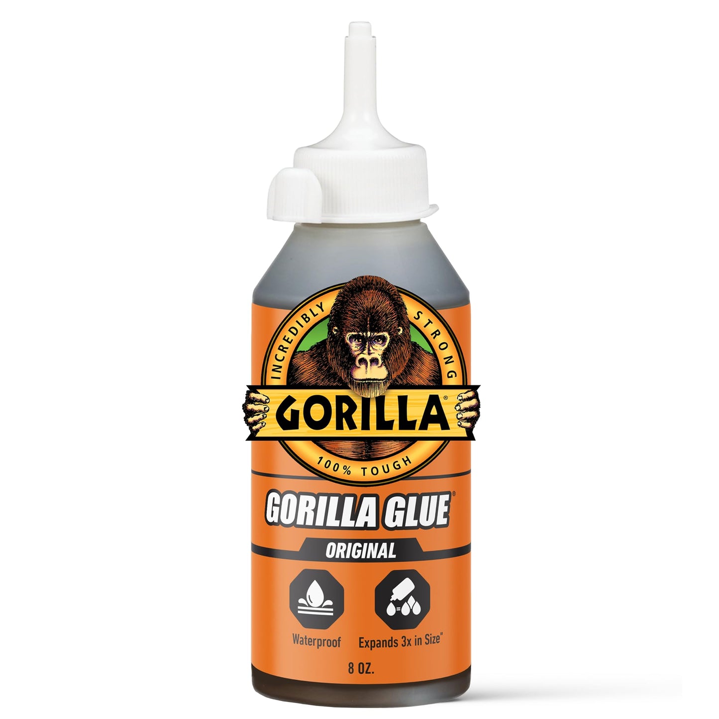 Gorilla Original Gorilla Glue, Brown, Waterproof Polyurethane Glue, 8 Ounce (Pack of 1) - Expands Into Materials, All Purpose