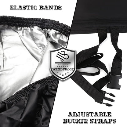 NEVERLAND UTV Covers Heavy Duty - Side by Side Cover Waterproof 300D Outdoor Storage Waterproof Black Compatible with Honda Pioneer Polaris Ranger Protection 114.17"x 59.06"x 74.80"(290x150x190 cm)