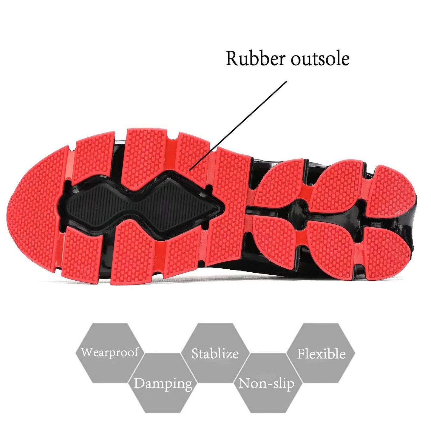 Men's Slip on Walking Running Shoes Blade Tennis Casual Fashion Sneakers Comfort Non Slip Work Sport Athletic Trainer Black/Red