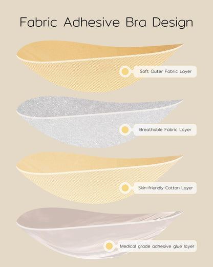 Niidor Adhesive Bra Strapless Sticky Invisible Push up Silicone Bra for Backless Dress with Nipple Covers Nude(B Cup)