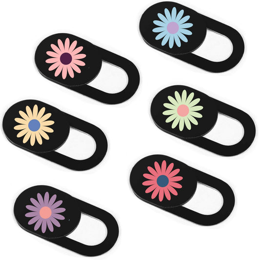 IMNEXT2U Laptop Camera Cover Slide 6 Pack Ultra Thin Slide Laptop Camera Cover for Echo Show, Cellphone, Computer, Tablet, Chromebook, PC - Daisy