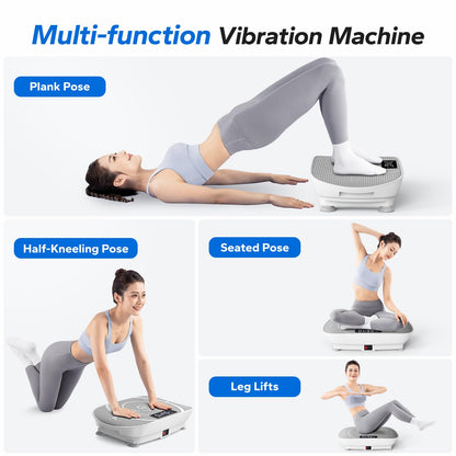 MERACH Vibration Plate Exercise Machine, Whole Body Workout Equipment for Women, Bluetooth and Silicone Pedal, Vibration Plate with Auto Mode, Vibrate Fitness Platform for Home (Grey)