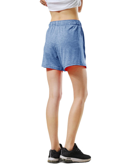 5 Pack: Womens Workout Gym Shorts Casual Lounge Set, Ladies Active Athletic Apparel with Zipper Pockets (Set 2, Medium)