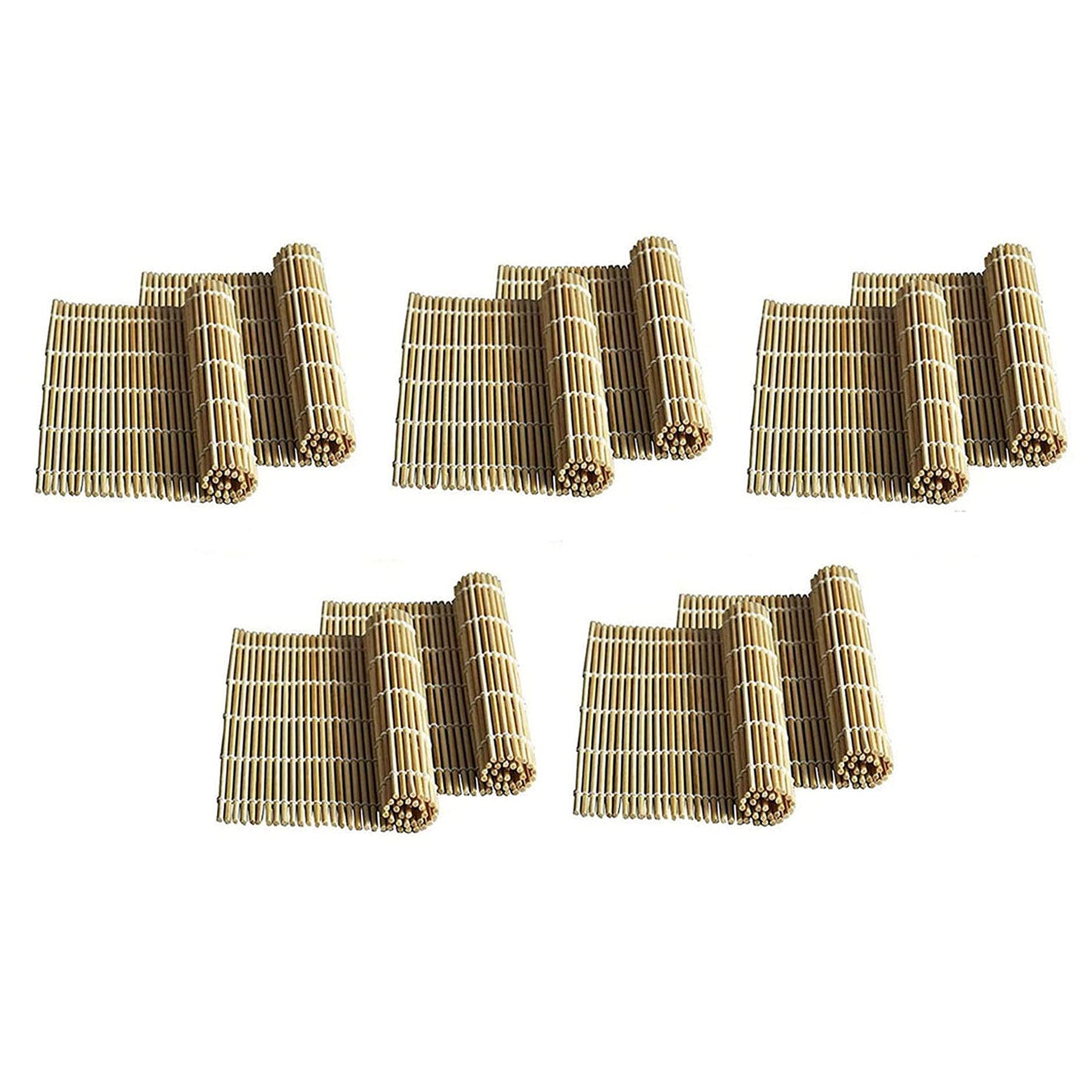 JapanBargain, Pack of 10 Large Bamboo Sushi Mats Sushi Roller Rolling Mats Sushi Maker, 10.5-inch Square