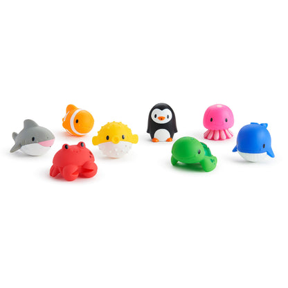 Munchkin Baby Bath Toy Squirts for Babies and Toddlers 9 Months and Up, Ocean Sea Animals Squirters, 8 Pack