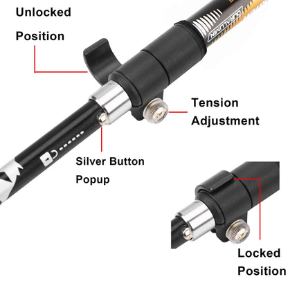 A ALAFEN Aluminum Collapsible Ultralight Travel Trekking Hiking Pole for Men and Women