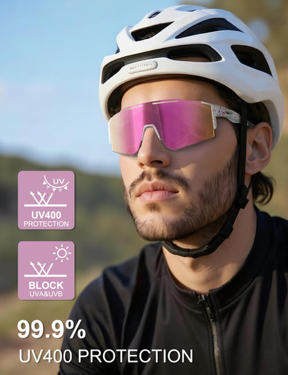OULAIQI Cycling Sunglasses for Cycling Men Women Baseball Glasses 1 Lens