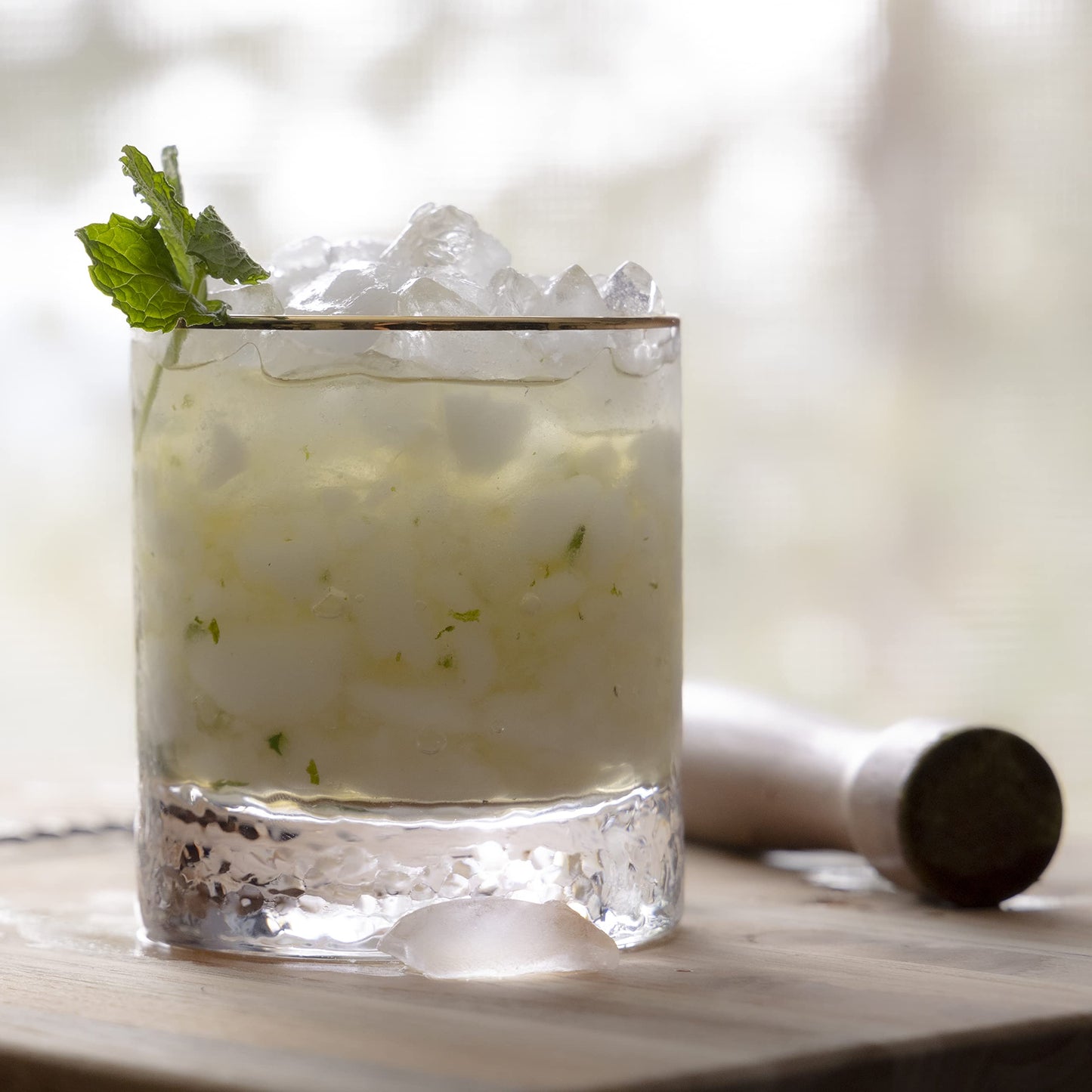 glacio Ice Mallet and Lewis Bag Set – Wooden Hammer & Heavy Duty Canvas Bag for Crushed Ice | Reusable Bar Tool for Whiskey Cocktails Mojitos Home Bartending Essentials