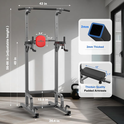 RELIFE REBUILD YOUR LIFE Power Tower Pull Up Bar Station Workout Dip Station for Home Gym Strength Training Fitness Equipment