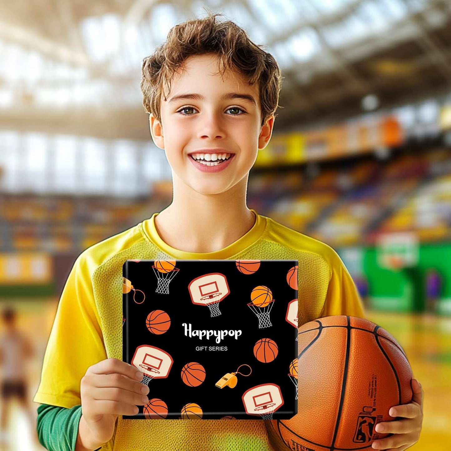 HAPPYPOP Basketball Gifts for Boys - 7Th 8Th 9Th Birthday Gift Ideas for Boys Who Love Basketball, Kids Sports Socks