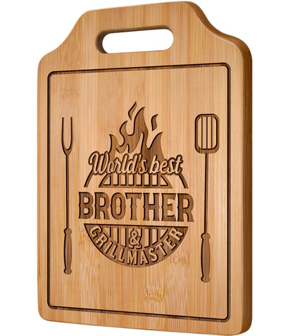 AceThrills Gifts for Brother Birthday Gifts Adult, Brother Gift from Sister for Fathers Day Gift - Engraved Cutting Board 12.3"L × 8.7"W × 0.4"Th
