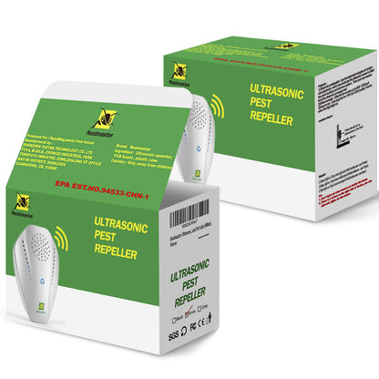 Neatmaster Ultrasonic Repeller & Insect Indoor Repeller, Electronic Ultrasonic Plug in Repellent for Roach, Mosquito, Mice, Spider, Ant, Flea, Bug, Pest Deterrent for House Garage Office Hotel-White