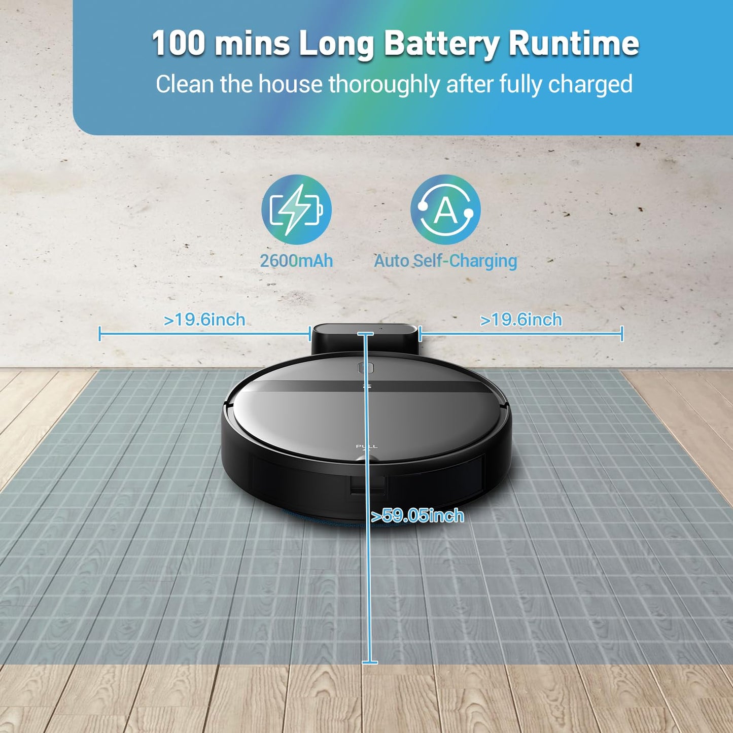 Kilgone Robot Vacuum and Mop Combo for Pet Hair & Large Homes – Smart App/Voice, 2300Pa Sucktion, 120Min Clean, Ultra-Thin 2.87" Design