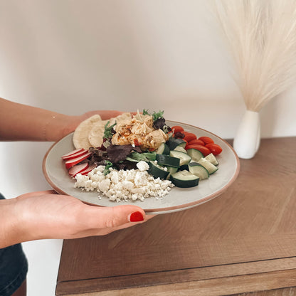 Mora Ceramic Dinner Plates Set of 6, 10 inch Dish Set - Microwave, Oven, and Dishwasher Safe, Scratch Resistant, Modern Rustic Dinnerware- Kitchen Porcelain Serving Dishes - Earl Grey