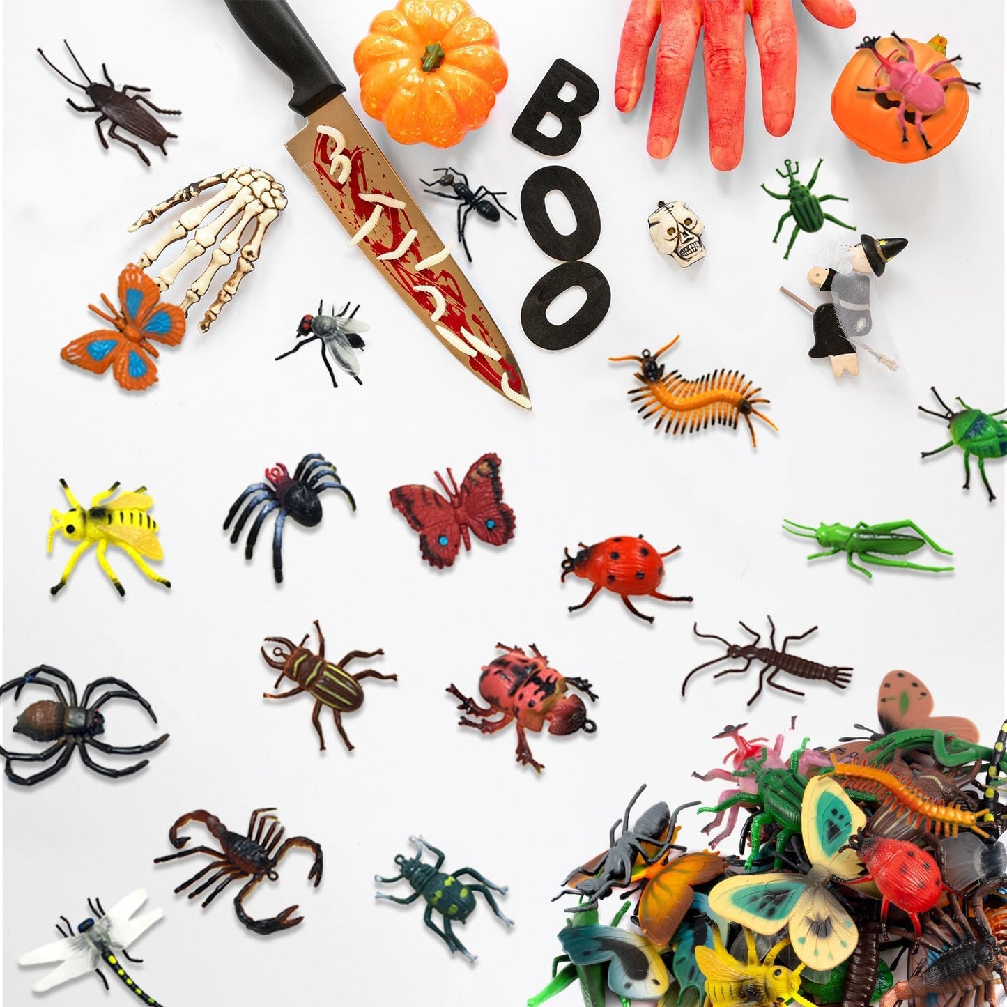 30 Pack Bug Toys Fake Plastic Bugs and Insects for Kids Toddler Halloween Birthday Party Favors Easter Valentines Basket Stuffers Goodie Bag Fillers April Fool's Day Prank Gifts Fake Bugs Toys