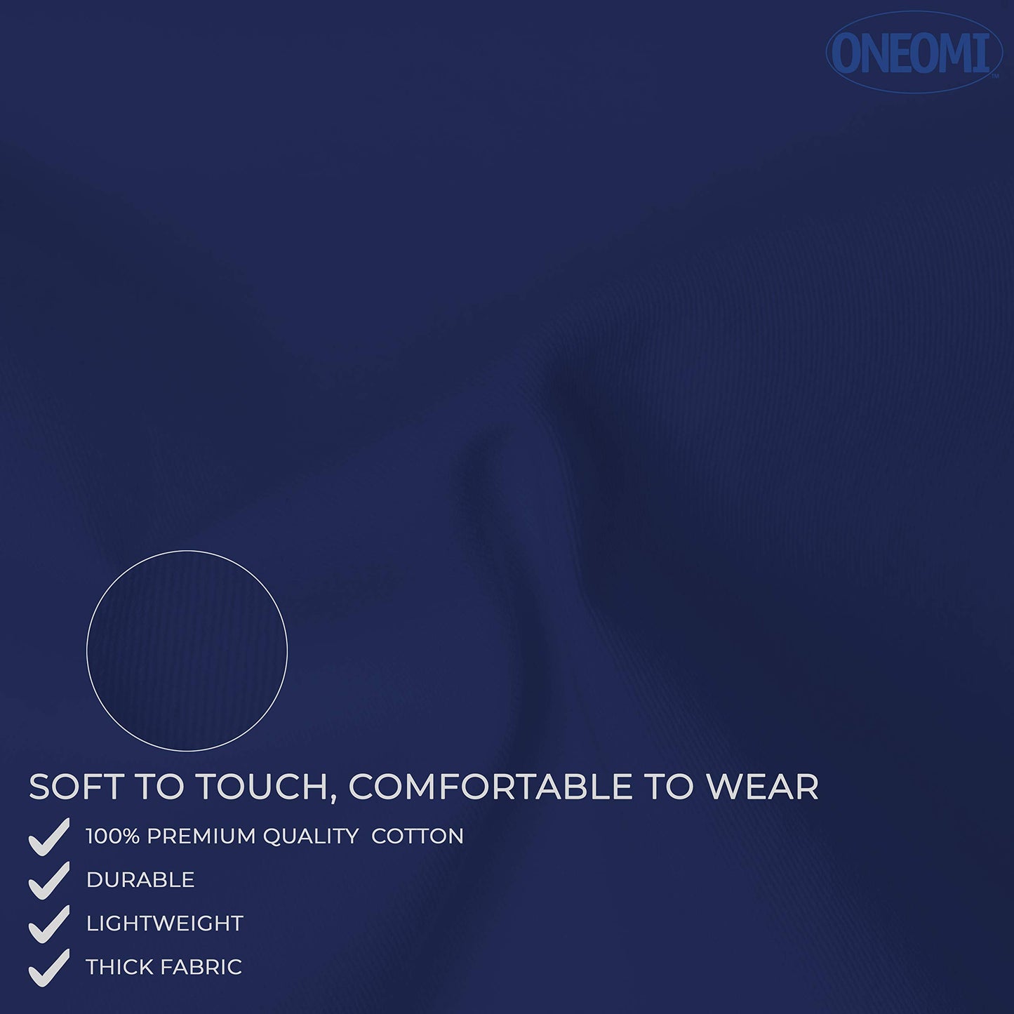 ONEOMI Kids Apron, Medium, 100% Cotton with an Adjustable Strap to fit All Ages, Ideal for Cooking, Baking, Painting, Decorating, Party, Chef, Art and Classroom Children Apron (1, Navy Blue)