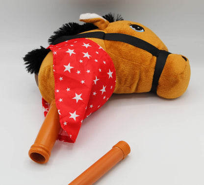 Ponyland: Music Stick Animal - Brown Horse - Music Button, Sturdy Two-Piece Stick W/Colorful Soft Plush Animal Head, Pretend Play Toy, Kids Ages 3+