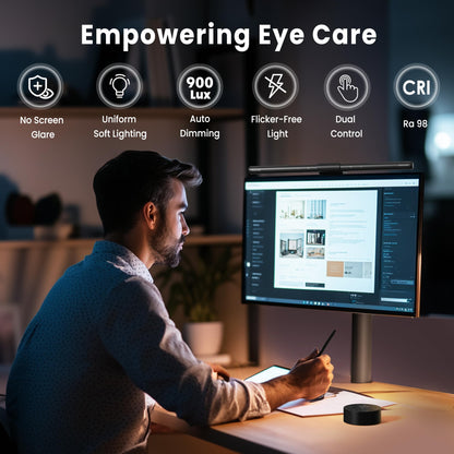 Quntis PC Screen Lamp with Remote Control, Adjustable Screen Light Automatic Dimming, LED USB Computer Lamp 40 cm Monitor Light Bar Lighting for Office Gaming