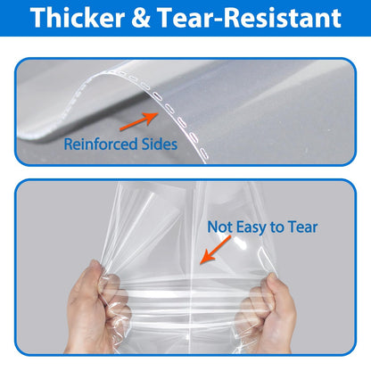 PigPotParty 10" x 13" Clear Plastic T-Shirt Bags with Clothing Size Stickers, 100 Pcs Cellophane Shirt Sleeves Packaging Bags for Small Business, Thick, Self-adhesive & Resealable