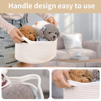 Happyiren Cute Woven Gift Basket with Handle, Baskets for Gifts Empty, Present Containers for Mother's Day Baby Shower Raffle Burr, Decorative Organizer Box for Storage Baby Toy, 13"D x 8"W x 6"H