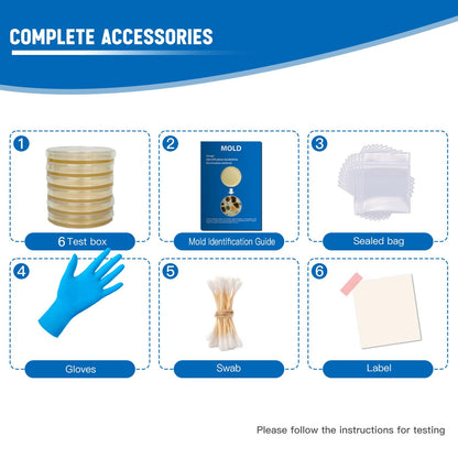 Mold Test Kit for Home -DIY Mold Testing Kit with 6 Individual Tests-Black Mold Detector-Indoor Air Quality Tester-Mold Identification Guide-Free Lab Analysis-Fast and Reliable Mold Detector at Home