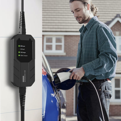 MEGEAR Skysword Ⅱ Level 1-2 EV Charger, 100-240V 16A 25FT Portable EVSE, NEMA 6-20 Plug with NEMA 5-15 Adapter Electric Vehicle Charging Station