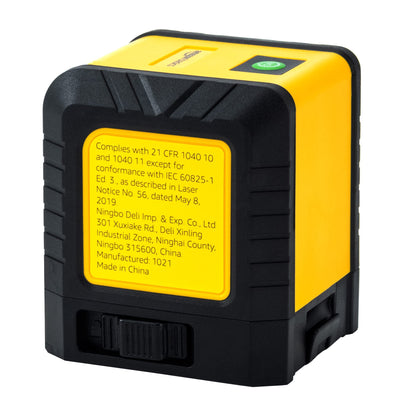 Amazon Basics Horizontal/Vertical and Cross-Line Class II Laser Level, 59 ft / 708 in, Yellow/Black