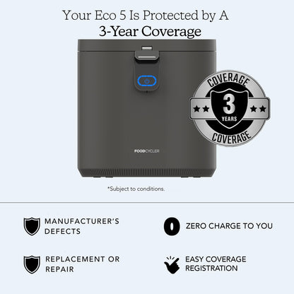 Food Cycler Eco 5 Award-Winning Kitchen Food Recycler | Indoor Composter Bin Alternative | Electric Countertop Food Disposer with Odorless 5L Indoor Food Waste Bin for Easy Waste Management | Grey