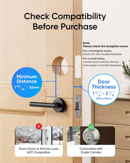 eufy Security Video Smart Lock E330, 3-in-1 Camera+Doorbell+Fingerprint Keyless Entry Door Lock, Smart Built-in Wi-Fi Deadbolt for Front Door, Auto Lock, App Remote Control, Easy Installation