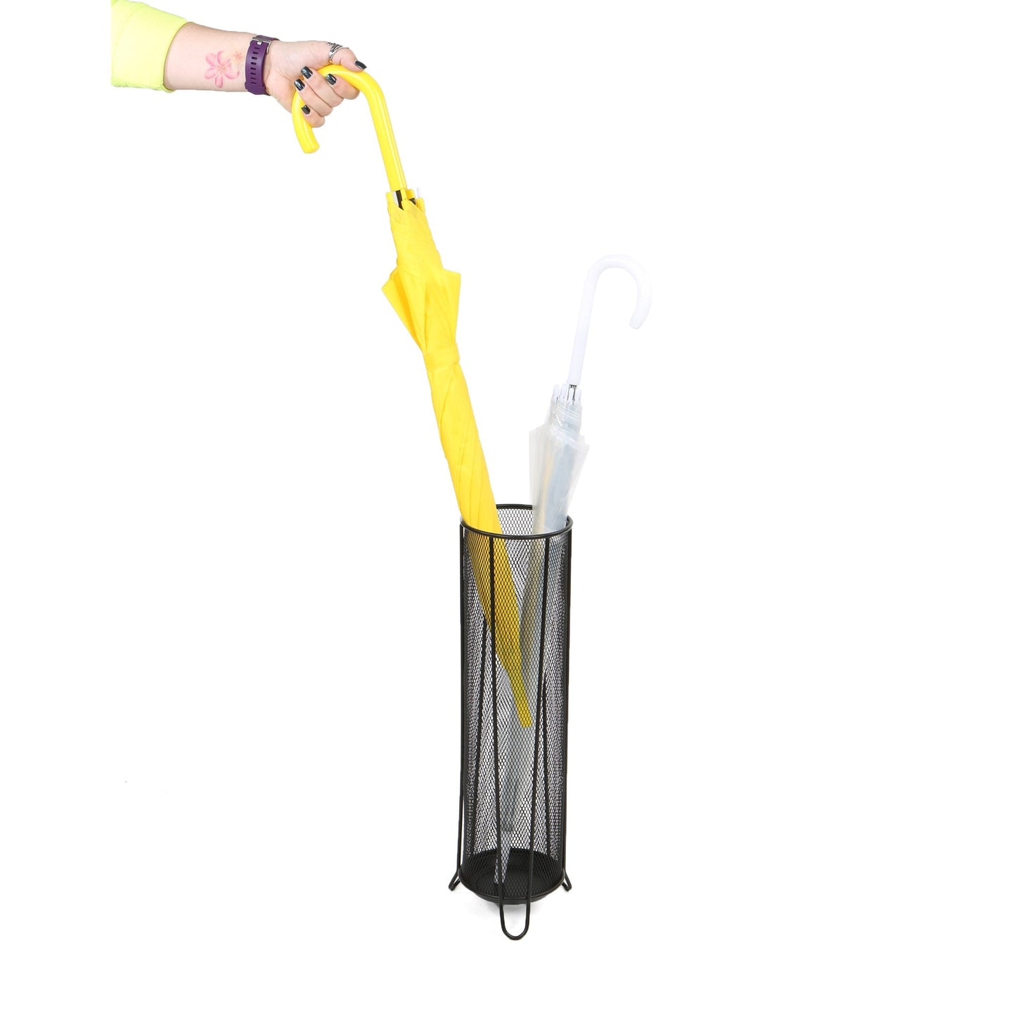 Mind Reader Umbrella Stand, 5.5"L x 5.5"W x 20.5"H, Black