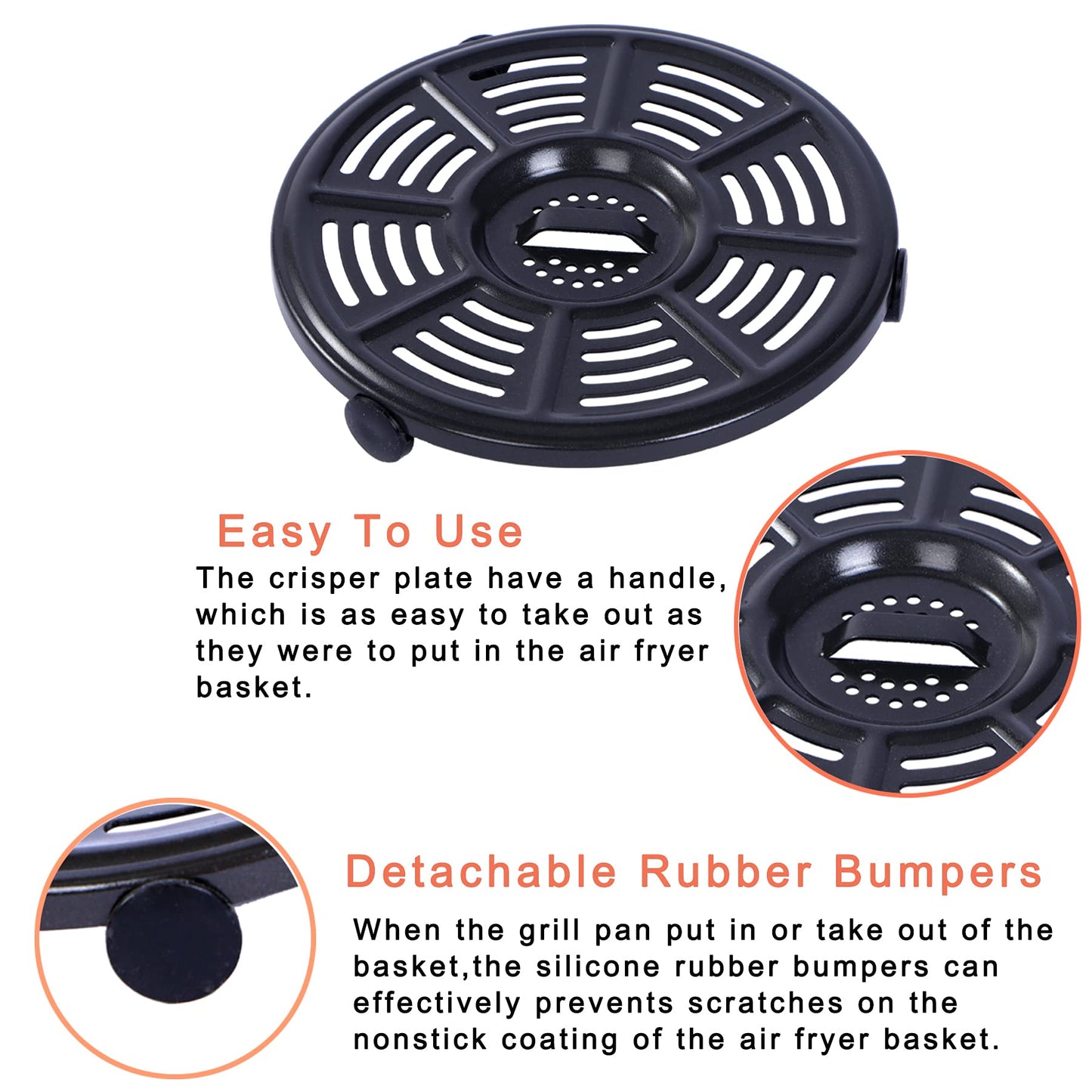 Air Fryer Replacement Crisper Plate For Ninja AF100 to AF150,Grill Pan for Ninja FD401 Foodi OP300 to OP500 Crisper Plate,Air fryer Accessories,Non-Stick