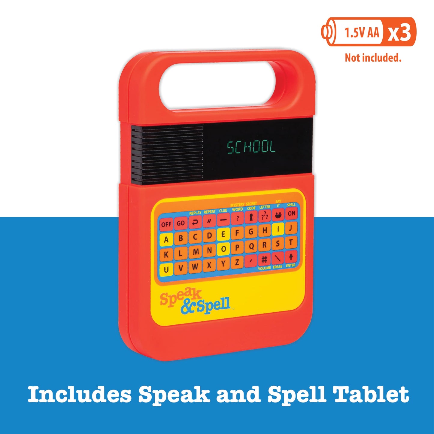 Playmonster Speak & Spell Electronic Game - Educational Learning Toy, Spelling Games, 80s Retro Handheld Arcade, Autism Toys, Activity for Boys, Girls, Toddler, Ages 7+