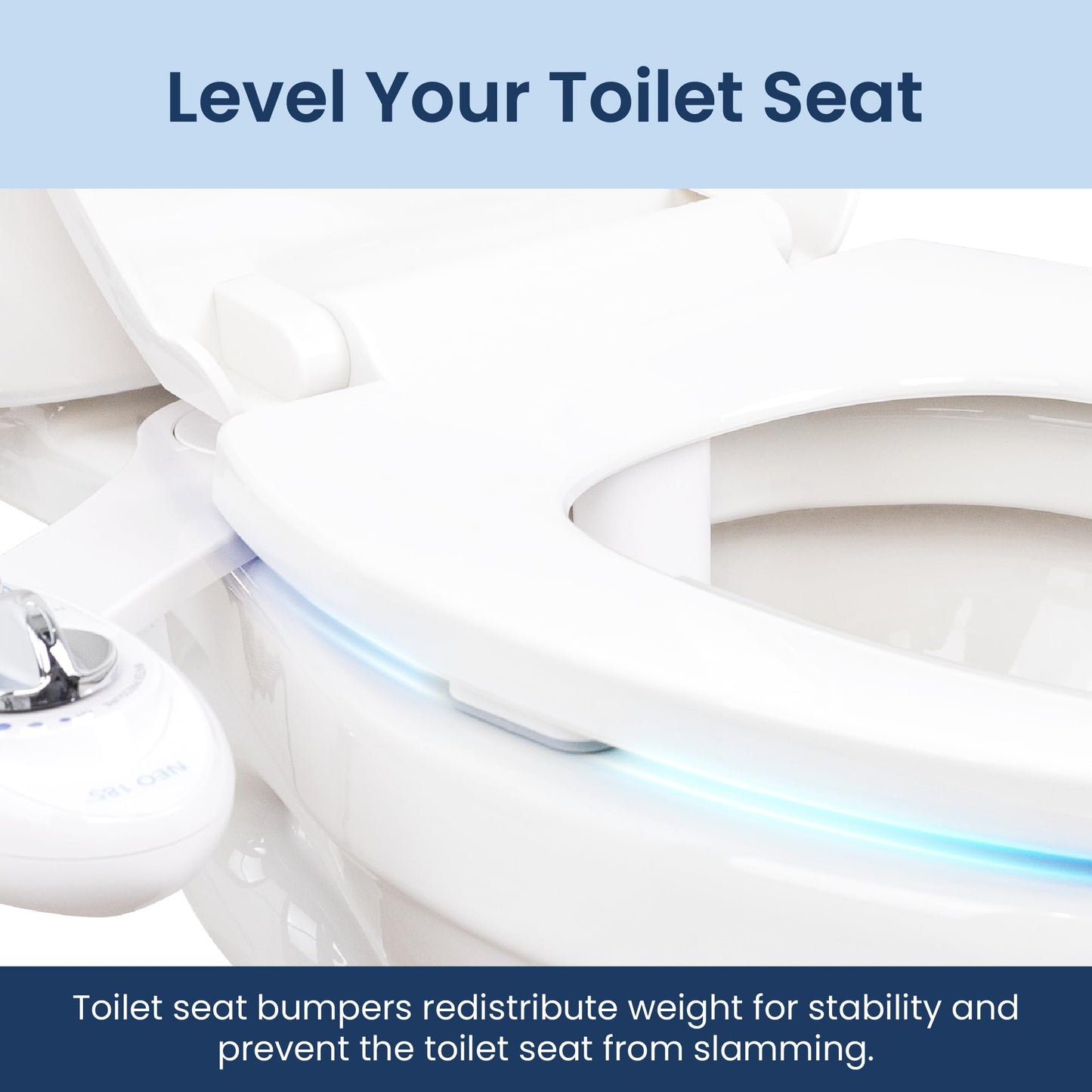 Luxe Bidet 4 Piece Universal Non-Slip Toilet Seat Bumpers with Strong Adhesive