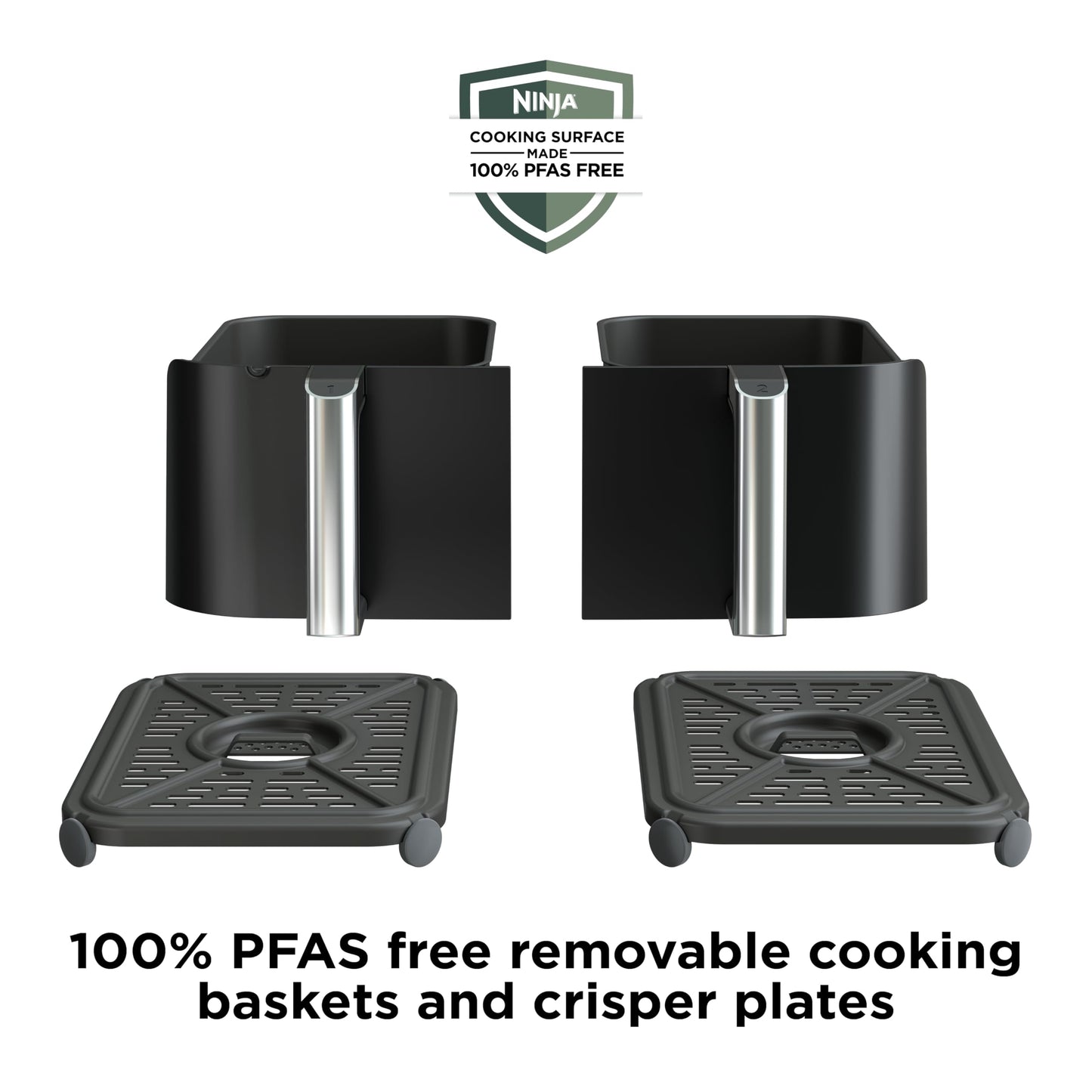 Ninja Foodi 10QT 6-in-1 DualZone Smart XL Air Fryer, 2 Independent 5QT Baskets, Smart Cook Thermometer, Match Cook, Smart Finish, Air Fry, Roast, Bake, Dehydrate, Reheat, Grey, DZ550