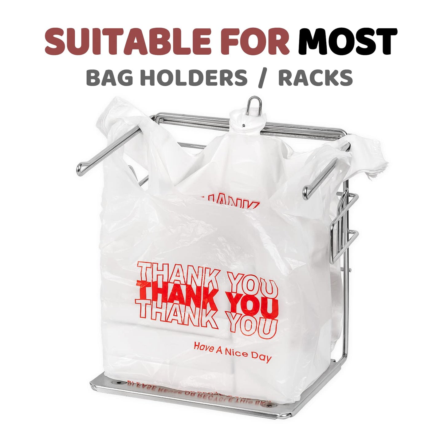 1000-Pack White Plastic Thank You Shopping Bags (11.5" x 6.5" x 21") – Bulk Grocery, Takeout, T-Shirt & Retail Carry Bags