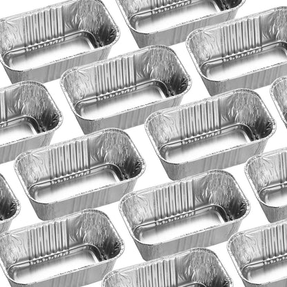 MOACOCK 100 Pack 1Lb Aluminum Mini Loaf Baking Pans, 6” x 3.5” x 2” Heavy Duty Disposable Loaf Pans, Thick Foil Bread Pans for Baking Holiday Treats Food Storage and Takeout