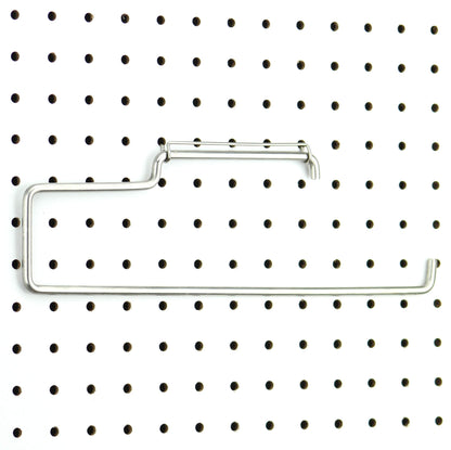RightArrange One-Handed Tear Pegboard Paper Towel Holder - Stainless Steel - Hooks to Any Peg Board - Pegboard Accessories for Tool Shed, Garage, Workbench, Kitchen, Laundry or Craft Room Organization
