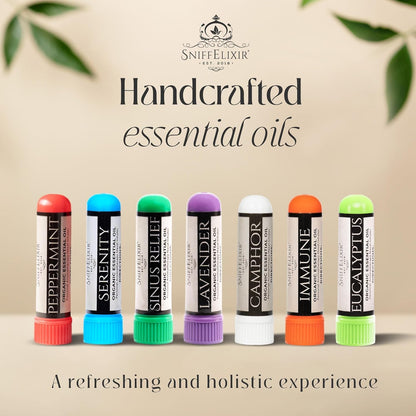 Peppermint Inhaler Nasal Stick - Aromatherapy Nasal Inhaler, Portable Nose Inhaler Stick, Non Drowsy Motion Sickness Stick with Peppermint Essential Oil, Aromatherapy Inhaler Stick, Aroma Inhaler