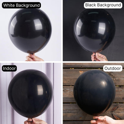 PartyWoo Black Balloons 140 pcs Different Sizes Pack of 18 12 10 5 Inch Matte Black Latex Balloon Arch Kit Garland for Graduation Halloween New Year Anniversary Birthday Party Decorations Black-Y18