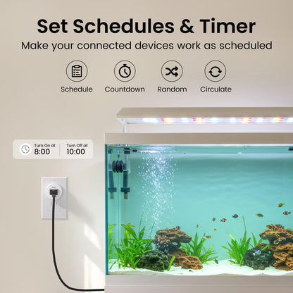 GHome Smart Mini Plug Compatible with Alexa and Google Home, WiFi Outlet Socket Remote Control with Timer Function, Only Supports 2.4GHz Network, No Hub Required, ETL FCC Listed (4 Pack), White