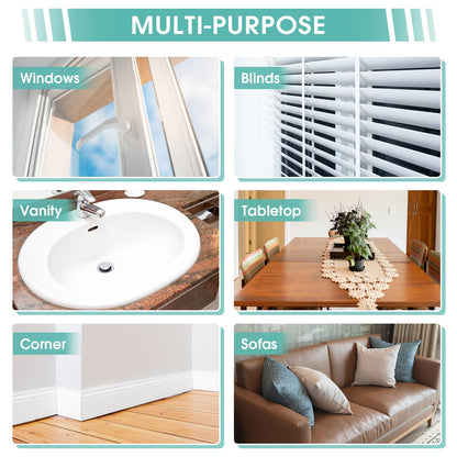 4 Pack Damp Dusting Sponge Duster, Grey Dust Cleaning Sponge, Reusable Household Cleaning Sponge Tool for Blinds, floorboards, Fan Blades, Vents, Glass, Railings, Mirrors