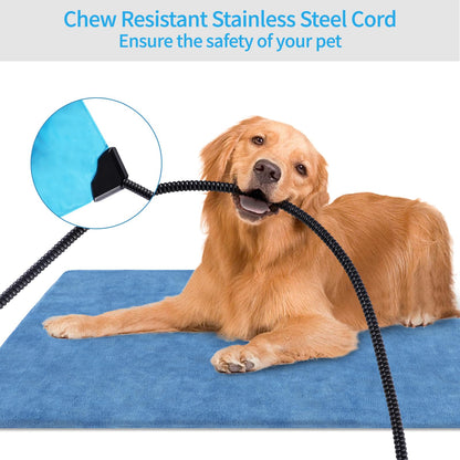 KEKELAN Pet Heating Pad for Cats, Indoor Outdoor Waterproof Electric Heated Pad Mat for Dogs with Chew Resistant Cord,5 Timer and 6 Level Temperature Pet Bed Warmer-17.7x17.7