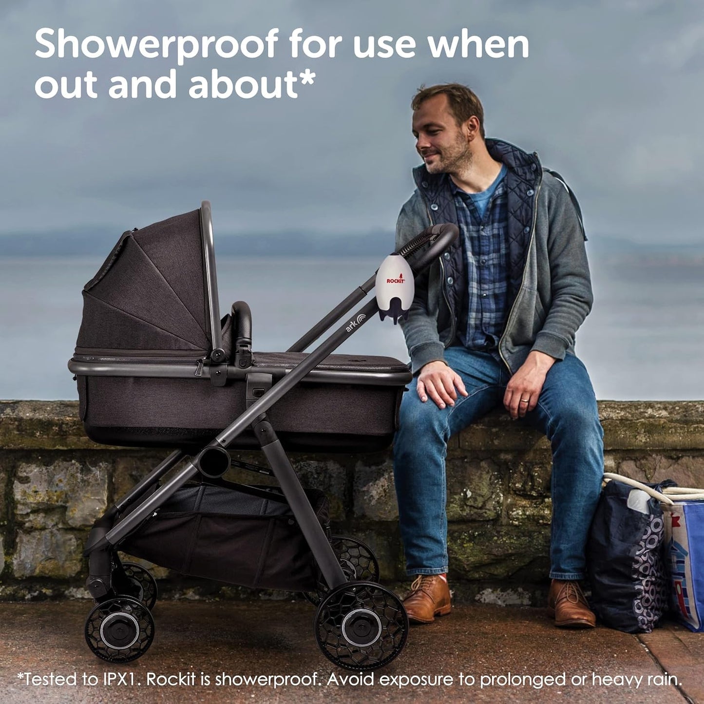 Rockit Baby Rocker USB Rechargeable - Hands-Free Portable Rocker Sleep Aid Soother Gently Rocks Stroller or Buggy - Adjustable Speed 60-Min Timer - Fits Pushchairs & Prams Creates Automatic Bouncer