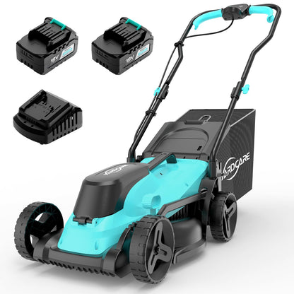 (2025 Model) YARDCARE 36V Brushless Cordless Lawn Mower with 2X4.0Ah Batteries, LED Display Screen, Electric Lawnmower with 5-Position Height Adjustment, 8 Gallon Grass Bag, Charger